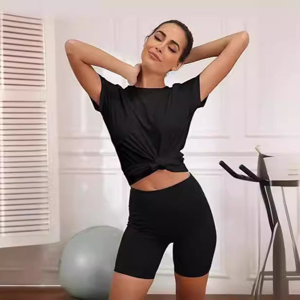 T-shirt ample à col rond et manches longues pour le sport européen et américain