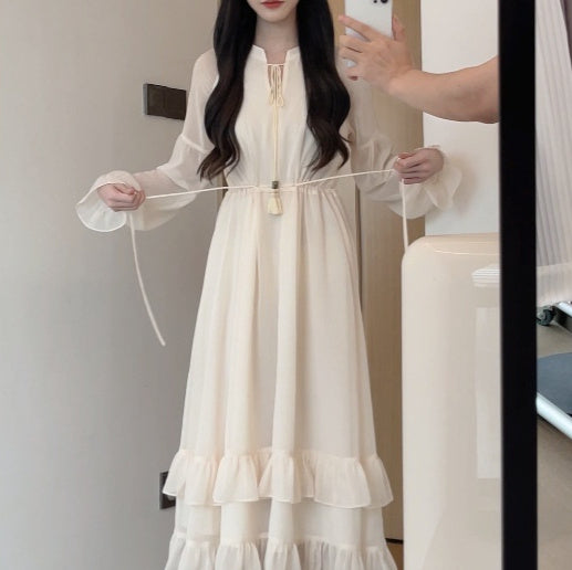 Small White Dress Women's Clothing French Waist-tight