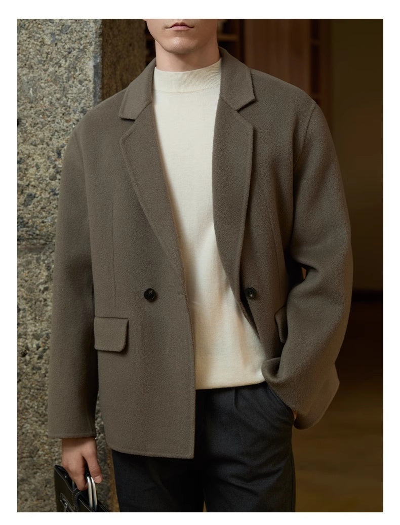 Men's High-end Casual Padded Woolen Coat