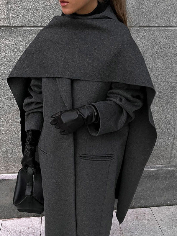 Arrivée du manteau en laine à col écharpe