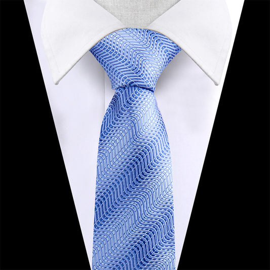 Cravate d'affaires pour homme en polyester jacquard décontracté avancé