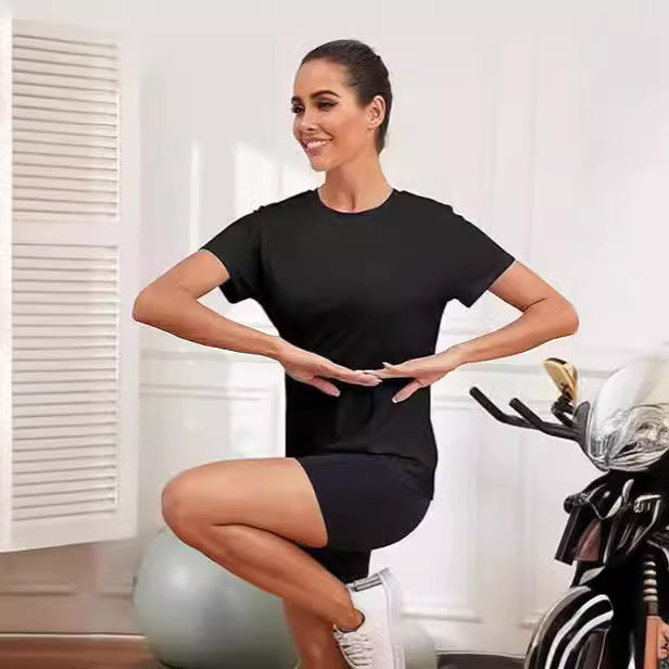 T-shirt ample à col rond et manches longues pour le sport européen et américain