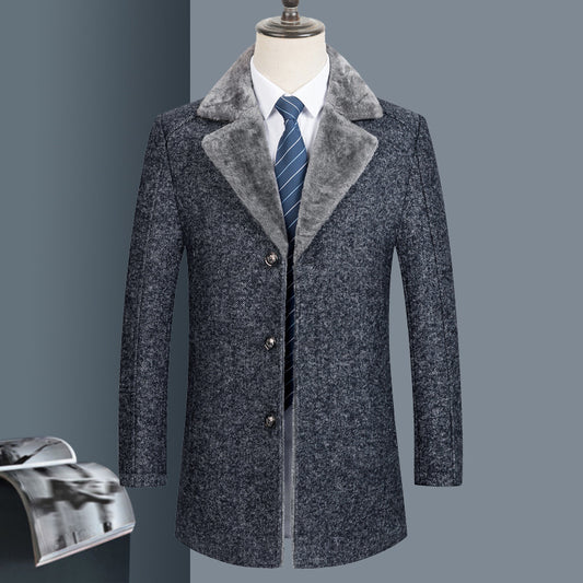 Manteau en laine pour homme, automne et hiver.