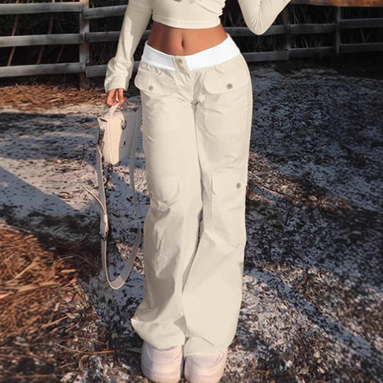 High Street Hot Girl Straight Slimming Casual Pants Wide Leg Trousers