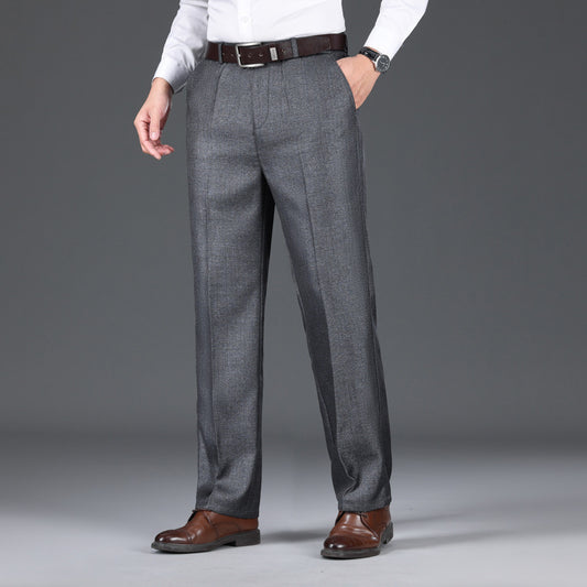 Pantalon décontracté pour homme, pantalon d'affaires ample et droit