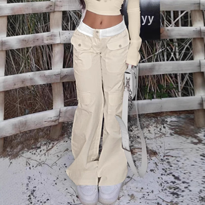 Pantalon décontracté amincissant droit Pantalon à jambes larges