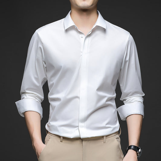 Chemise en soie glacée sans coutures, cardigan à manches mi-longues