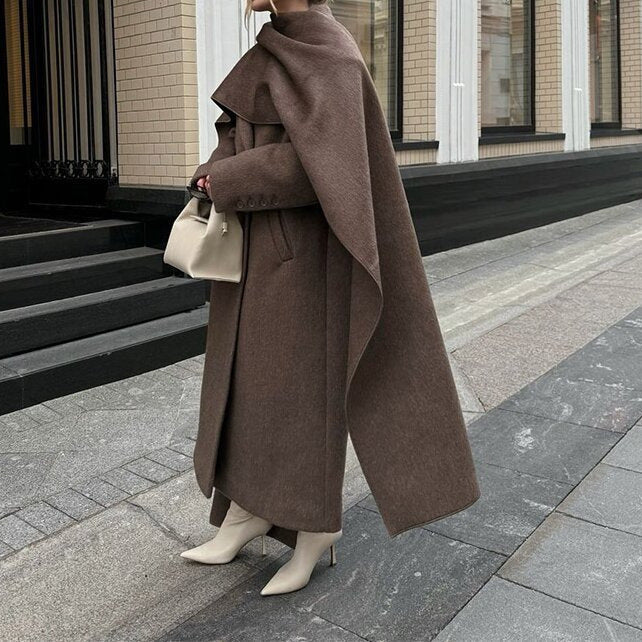 Arrivée du manteau en laine à col écharpe