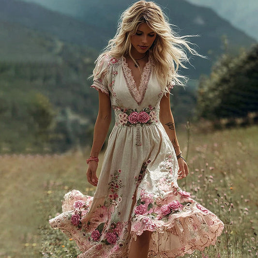 Robe d'été imprimée pour femme Creative Totem
