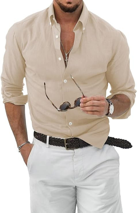 Men's Short Lapels Shirt Top Home Handsome