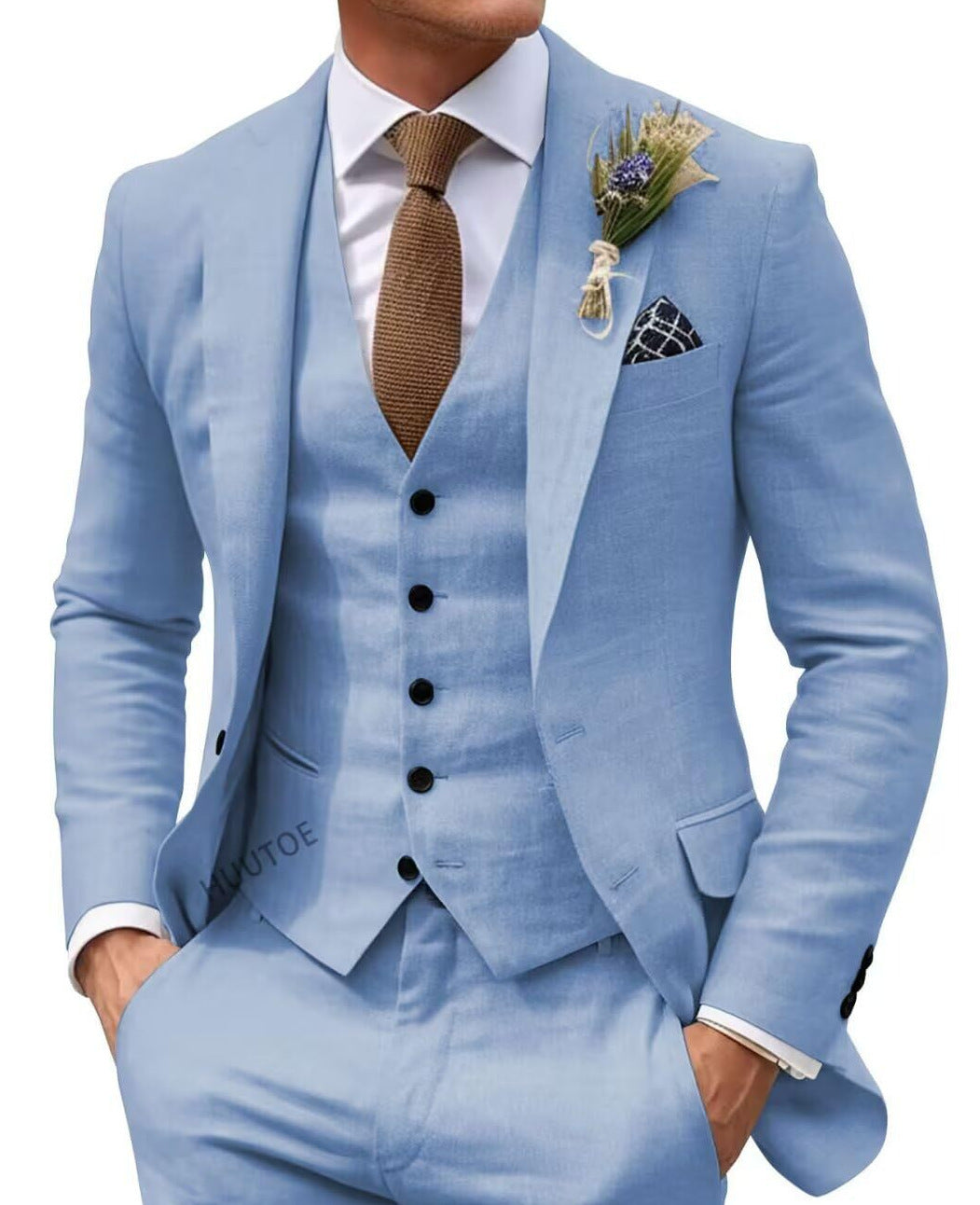 Ensemble veste et pantalon de travail de couleur unie pour homme