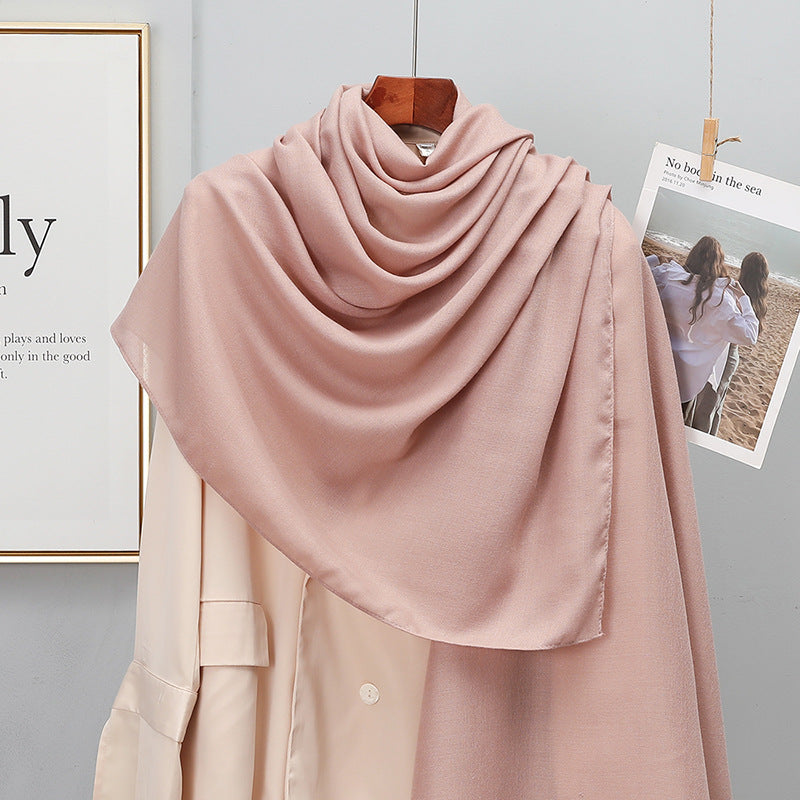 Écharpe en coton et lin de couleur unie pour femme, style coréen, printemps et automne