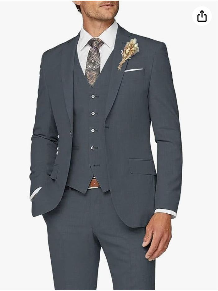 Ensemble veste et pantalon de travail de couleur unie pour homme