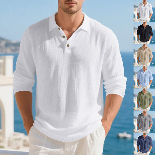 Chemises décontractées à manches longues pour hommes, printemps et automne