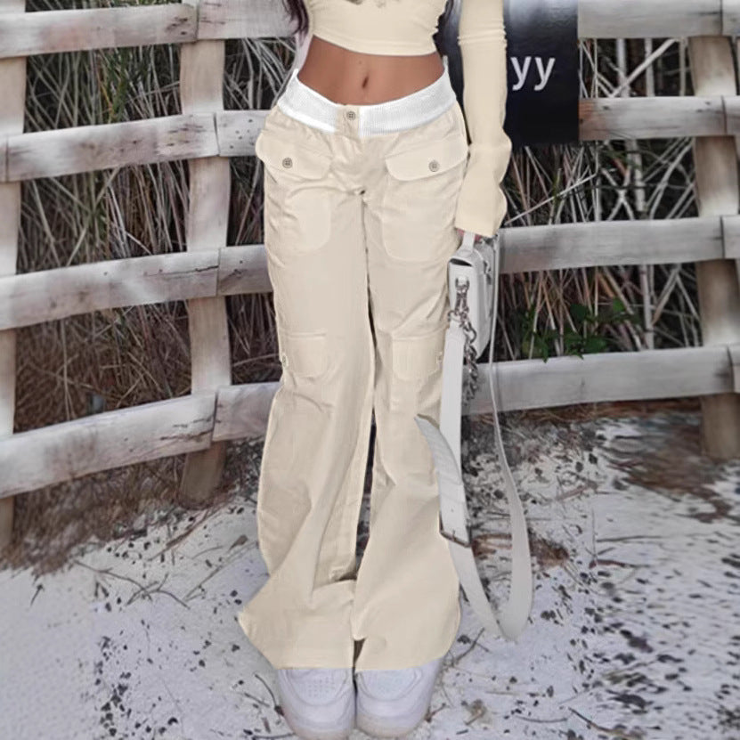 Pantalon décontracté amincissant droit Pantalon à jambes larges