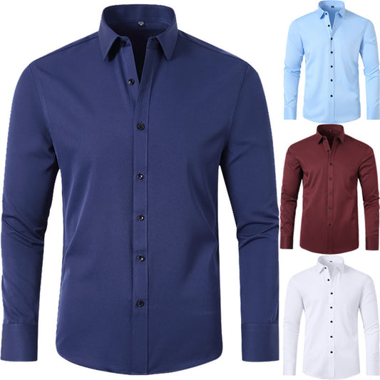 Chemise coréenne slim-fit unie pour homme
