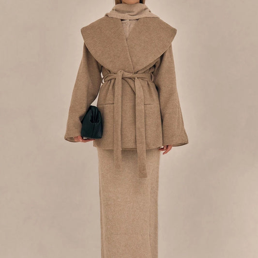 Manteau à col cascade pour le printemps et l'été
