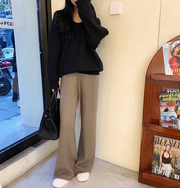 Loose Slimming And Straight Casual Wide-leg Pants For Women Grandma's Pants