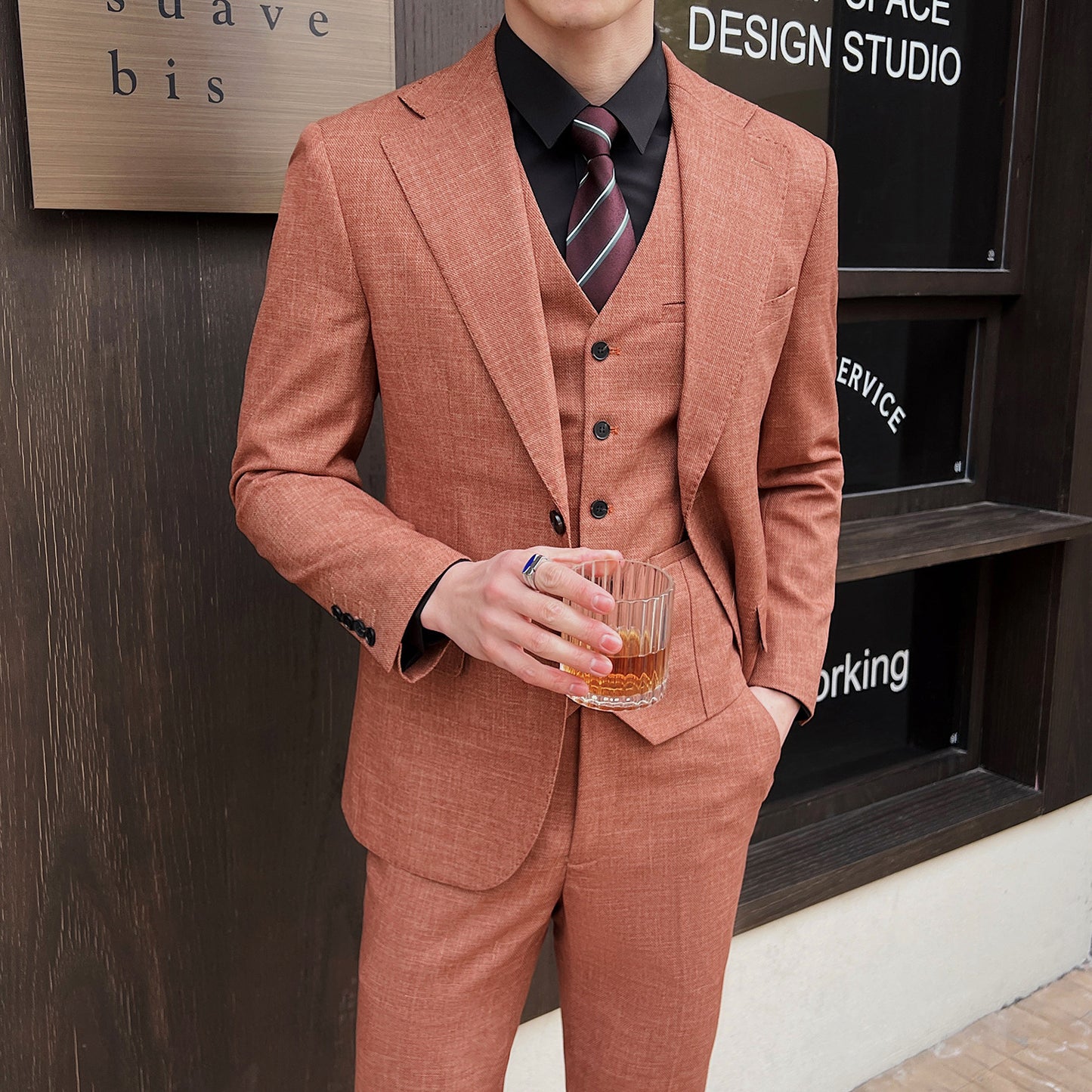 Veste de costume trois pièces décontractée pour homme, style professionnel, printemps-été