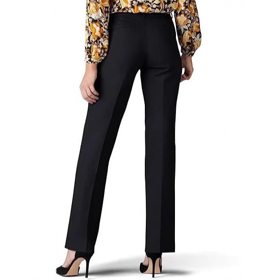 Pantalon taille haute ample, élastique, droit, décontracté, pour femme