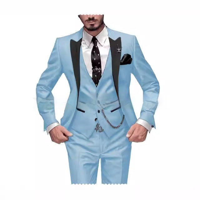 Ensemble trois pièces à col noir et blocs de couleurs