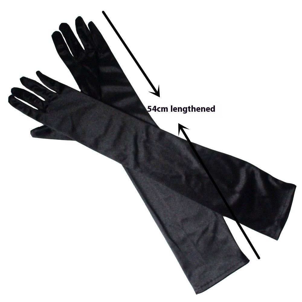 Gants longs en satin pour femme