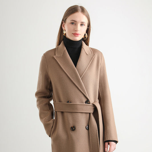 Manteau mi-long en laine pour femme