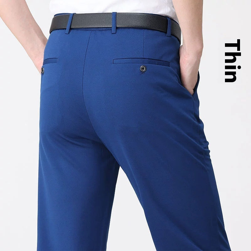 Summer Thin Ice Silk Middle-aged Men's Pants
