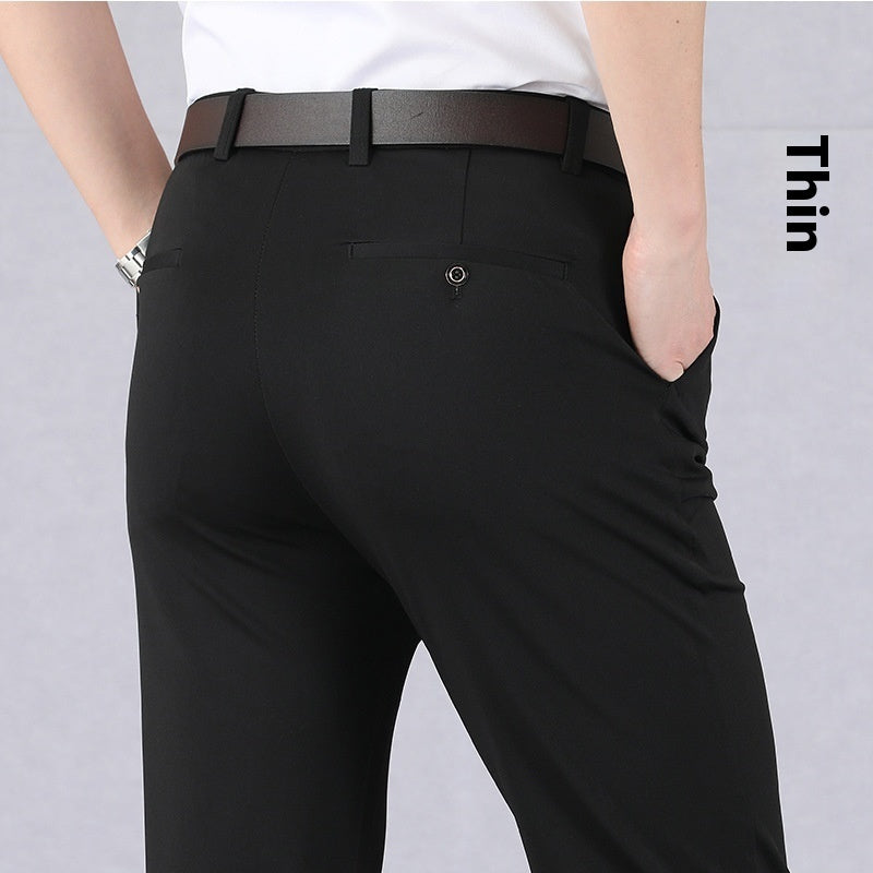 Summer Thin Ice Silk Middle-aged Men's Pants