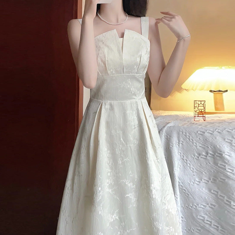 Women's Suspender Evening Dress Three-dimensional Jacquard Techniques Dress