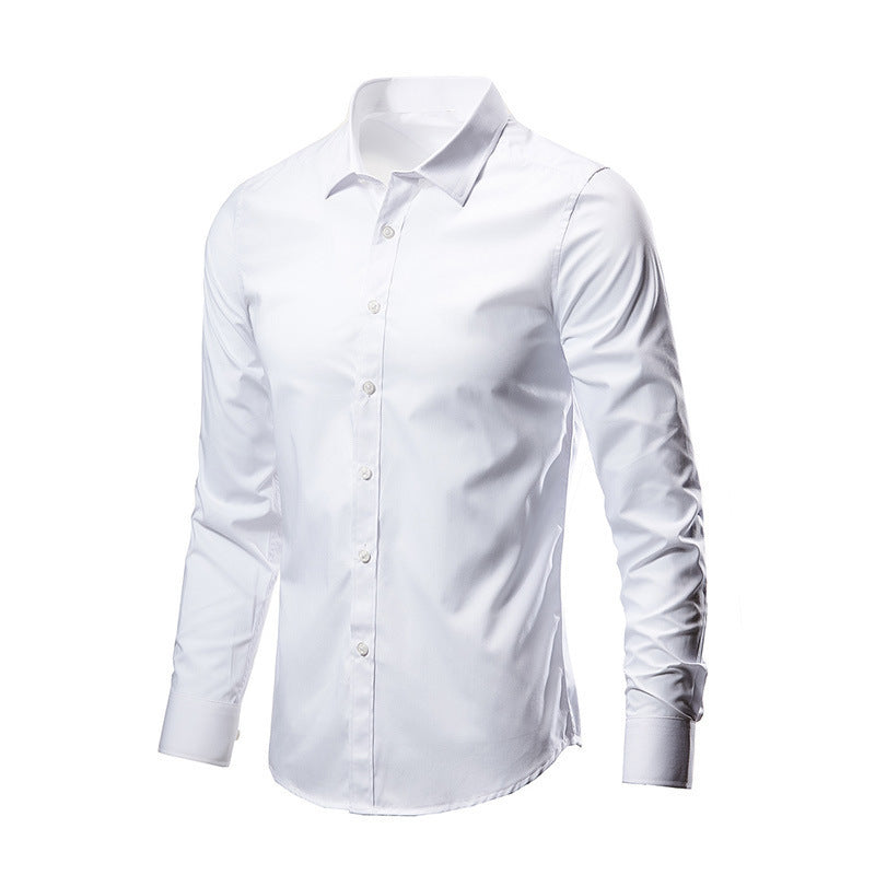Men's Solid Color Versatile Casual Suit Shirt