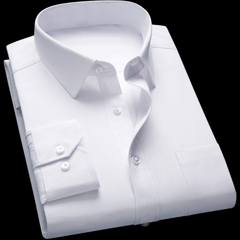 Solid Color Men's Loose Non-ironing Business Shirt