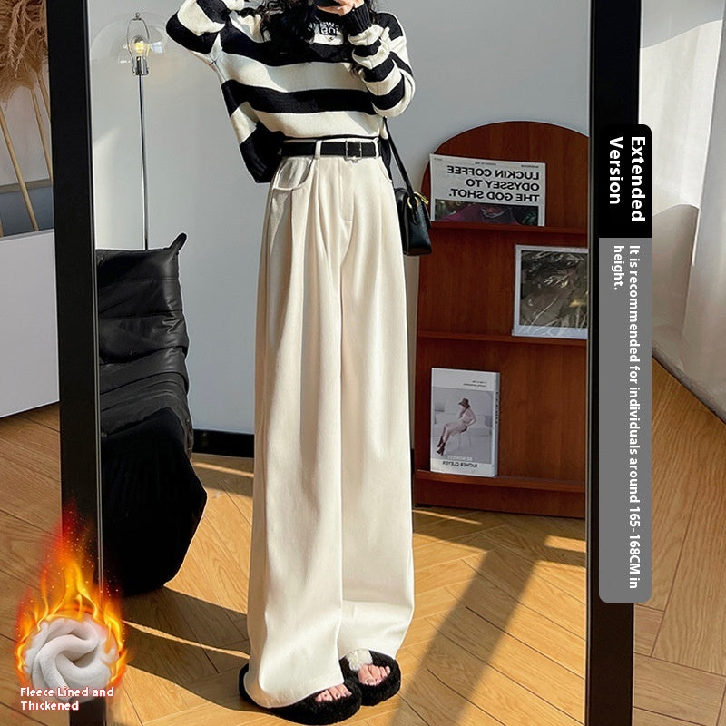Slimming And Straight Casual High Waist Drooping Wide Leg Pants
