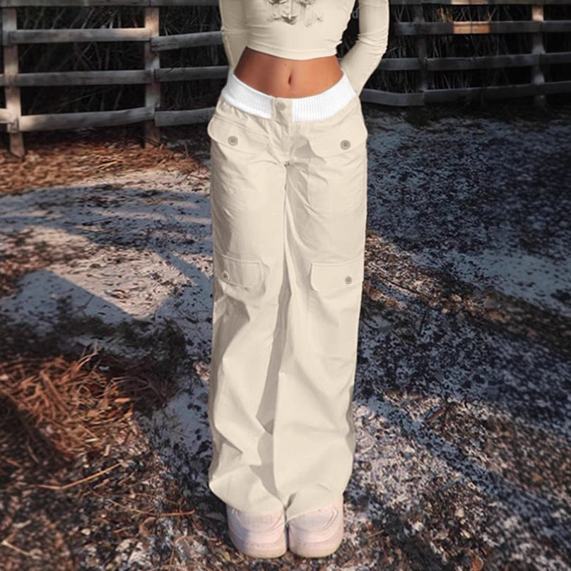 High Street Hot Girl Straight Slimming Casual Pants Wide Leg Trousers