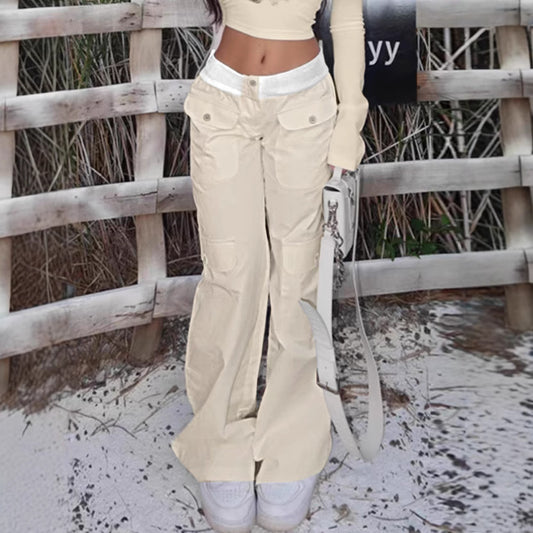 High Street Hot Girl Straight Slimming Casual Pants Wide Leg Trousers