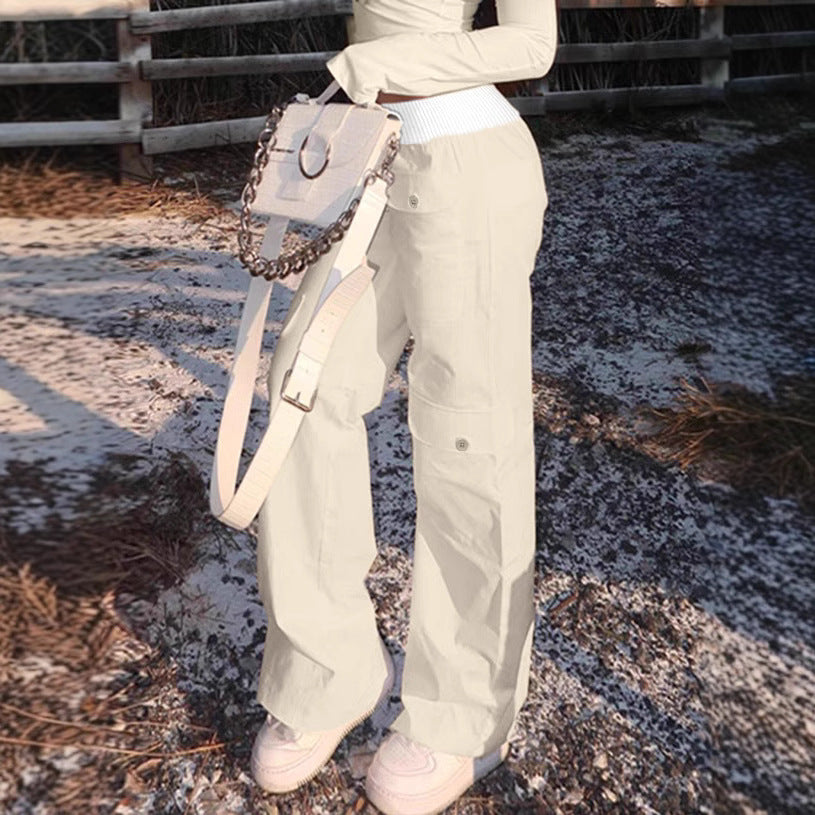 High Street Hot Girl Straight Slimming Casual Pants Wide Leg Trousers