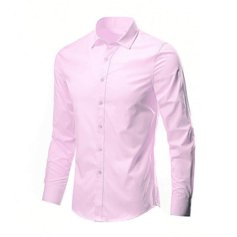 Men's Solid Color Versatile Casual Suit Shirt
