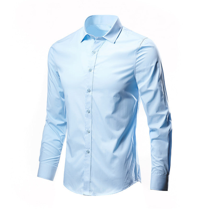Men's Solid Color Versatile Casual Suit Shirt
