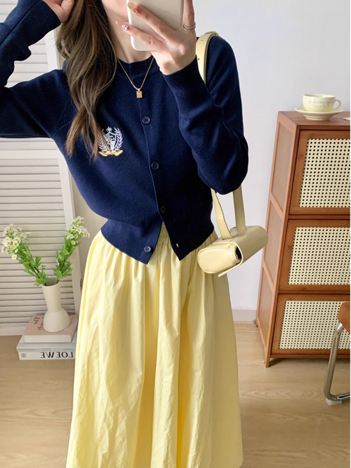 Elastic Waist Design Mid-length All-matching Skirt