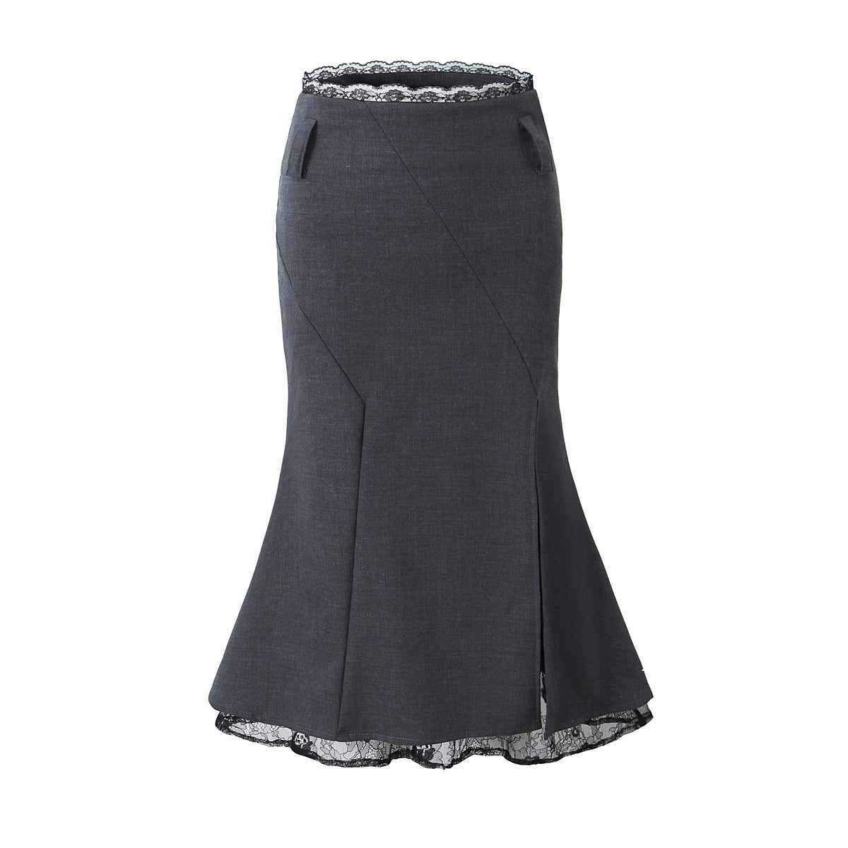 Lace Stitching Fishtail Elegant Slimming Sheath Skirt